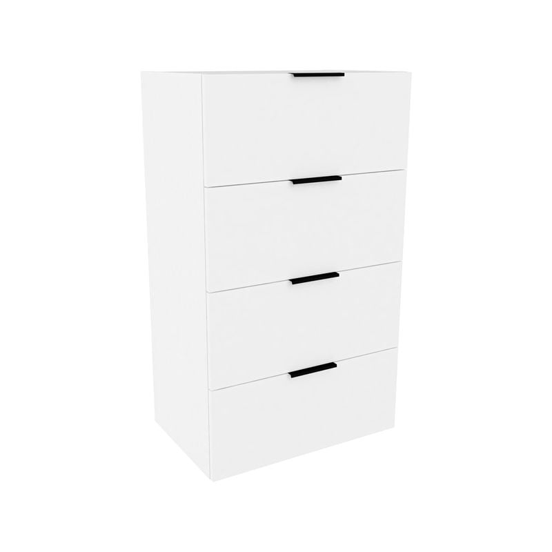 Lugna 1024 x 600 x 380mm White 4 Drawer Storage Cabinet