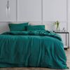 Bedding Co. Quilt Cover Set 100% French Flax Linen Emerald Green Queen