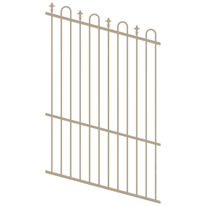 ProtectorAl 0350-1200W x 1800H Paperbark Loop & Spear Top Pool Fence Panel Raked Up to 15º