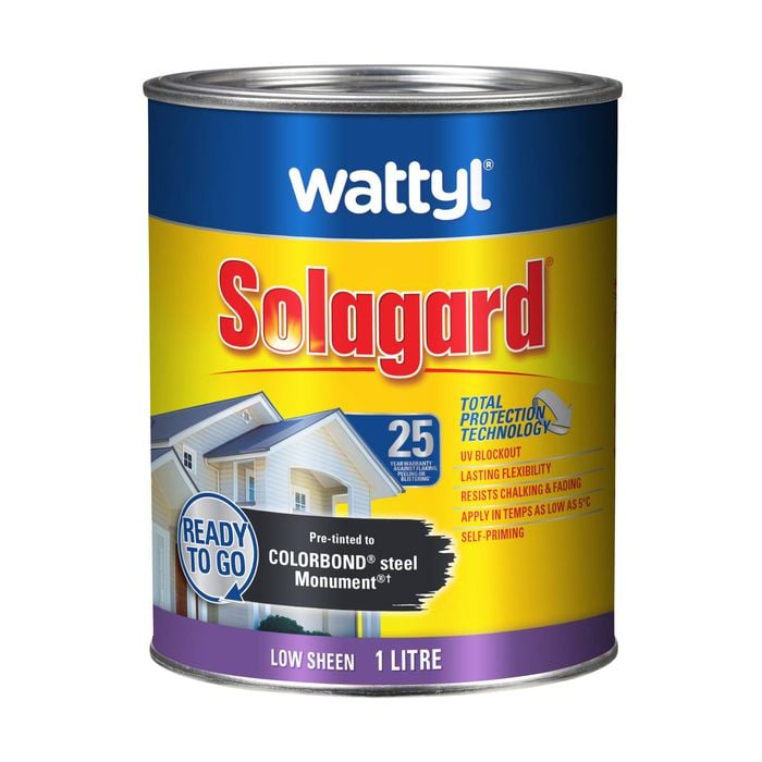 Wattyl Solagard 1L Pre-tinted Monument Low Sheen Exterior Paint