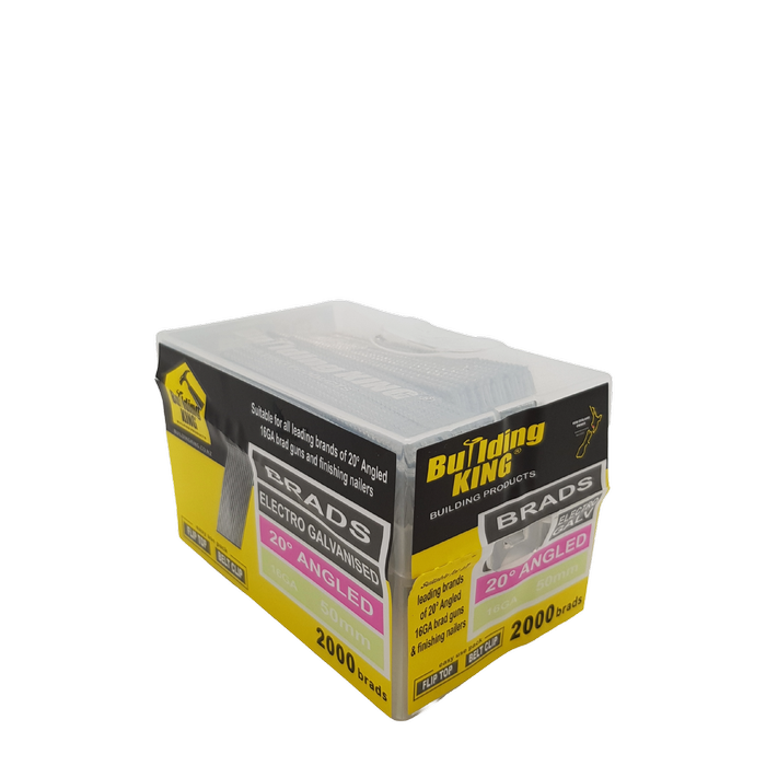 Building King 50mm Galvanised Angled Brads - 2000 Pack
