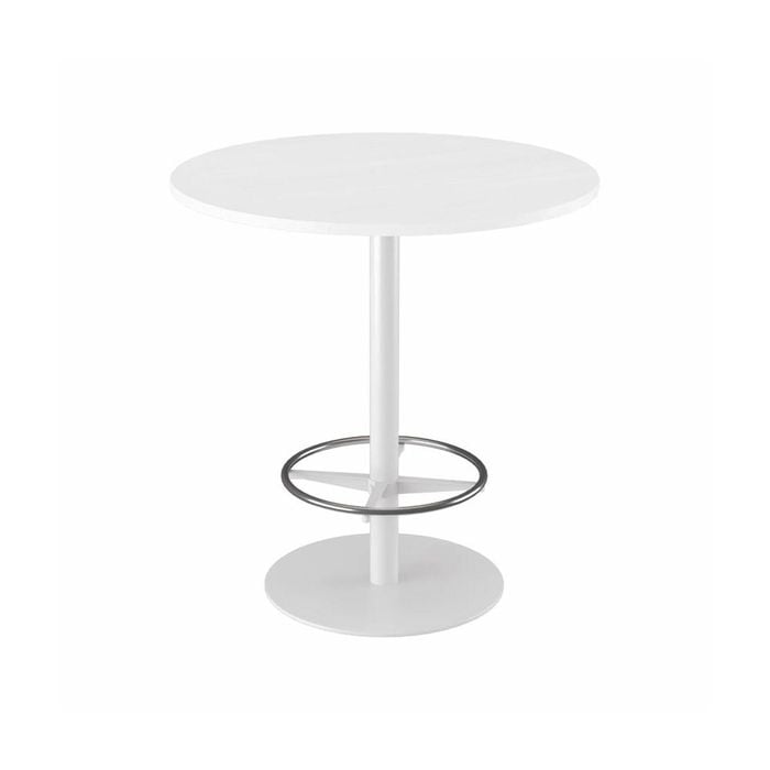 Olg Disc Bar Leaner White Frame White Top 1200mm Diameter