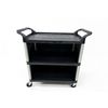 Kleaning Essentials 3 Tier Utility Trolley Closed Sides Black 1020x500x960mm