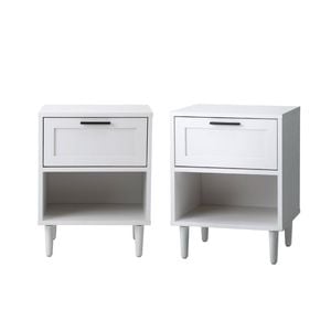 Oikiture Bedside Tables Set Of 2 Nightstand Side End Table Storage Cabinet White