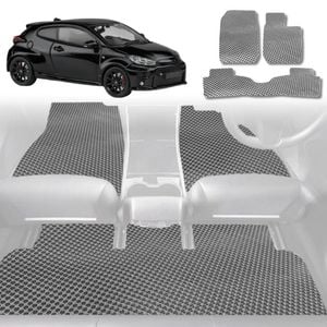 6D Diamond Car Floor Mats for Toyota GR Yaris 2021-Current-Full Set-Grey-Outback GT