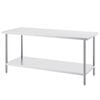 Vevor 762x1829x864mm Stainless Steel Work Table Silver for Restaurant Home Hotel