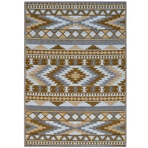 Reversible Outdoor Plastic Mat - Chatai Wanaka-Brown Multi - 120x170cm