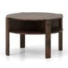 Costway 2-tier Round Coffee Table Tea Cocktail Center Table Brown