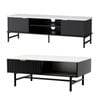 Artiss Tv Unit & Coffee Table Set Storage Shelf Black