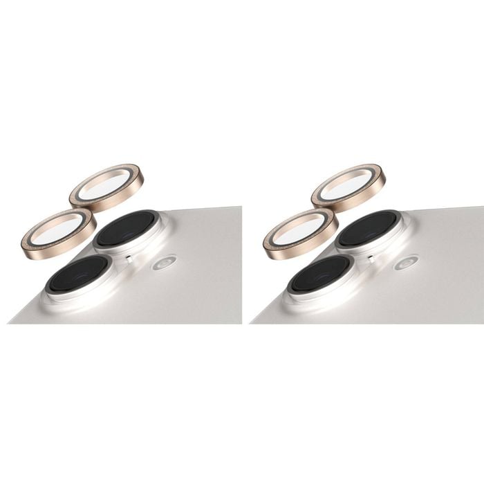 2PK PanzerGlass SAFE Cam Lens Protector For iPhone 16 Plus Glitter Gold
