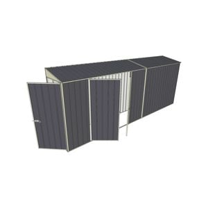 Build-a-Shed 0.8 x 5.2 x 2m Hinged Door Tunnel Shed with Double Hinged Side Doors - Grey