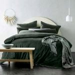 Vintage Design Cotton Velvet Forest Green Quilt Cover Set