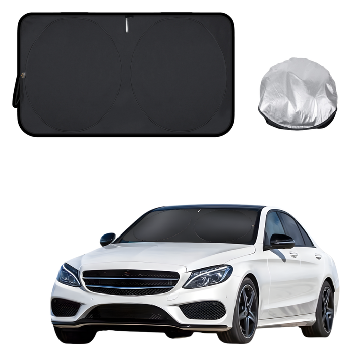 Front Windscreen Sun Shade for Mercedes-Benz C-class 2014 - 2021 Sedan (W205) - Standard 150 x 85 cm - Black