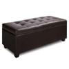 Artiss Ottoman Storage 97cm Leather Brown