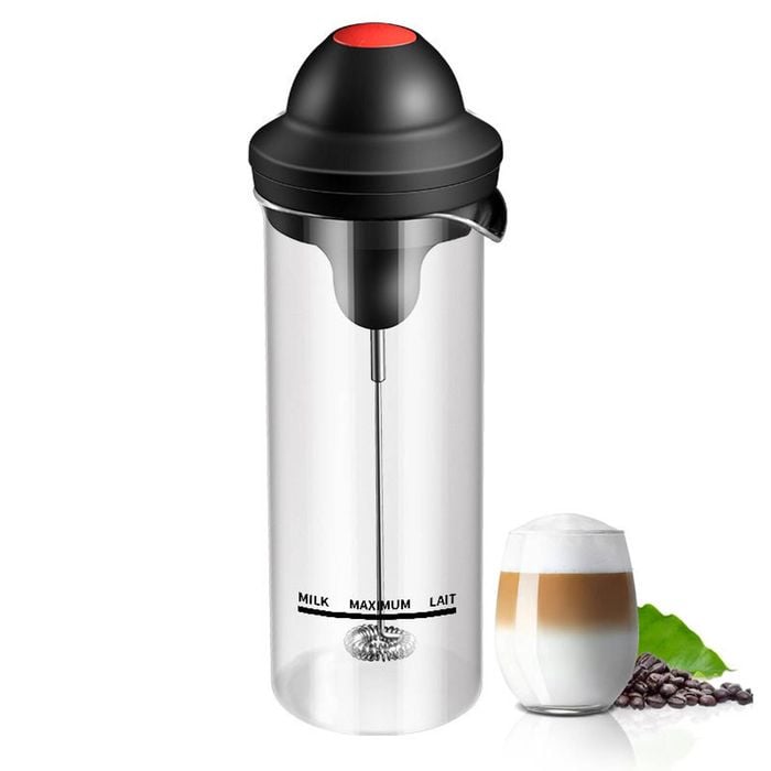 Catzon Milk Frother with Glass Pitcher Battery Operated