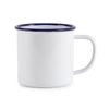 Olympia Enamel Mugs 350ml White And Blue Retro Design 6 Pack