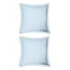 2x Odyssey Living Breathe Cotton European Pillowcase 65cm X Sky Blue
