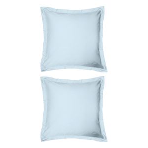 2x Odyssey Living Breathe Cotton European Pillowcase 65cm X Sky Blue