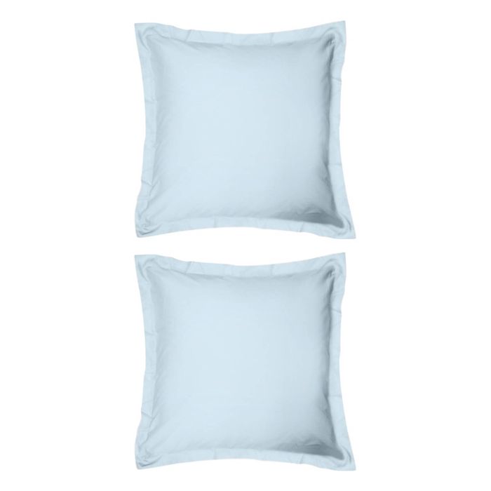 2x Odyssey Living Breathe Cotton European Pillowcase 65cm X Sky Blue