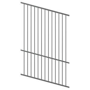 ProtectorAl 350-1200W x 1800H Palladium Silver Raked Up to 15º Flat Top Pool Fence Panel