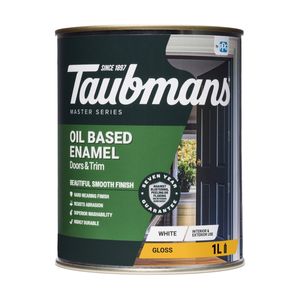 Taubmans 1L White Gloss Oil Based Enamel