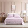 Betsey Johnson Cherry Stripe Flat Sheet & Pillowcase Set Queen Bed Bubblegum