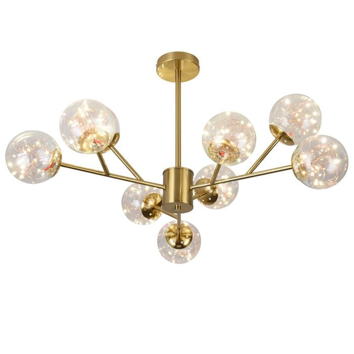 Eli & Co. Lighting Lyra 9 Orb Gold LED Chandelier Ceiling Light