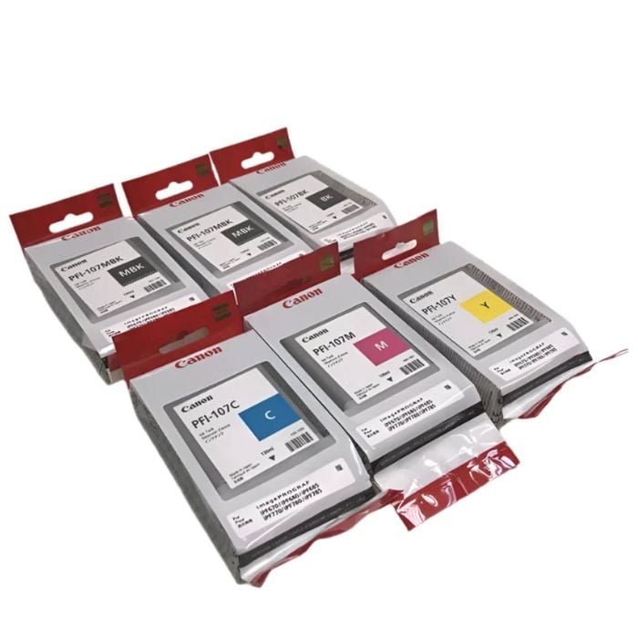 6x Pack Canon PFI-107 Ink Cartridge Set
