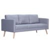 vidaXL Sofa 3-Seater Fabric Light Grey