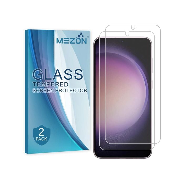 2 Pack MEZON Samsung Galaxy S23+ (6.6") Clear Tempered Glass Screen Protectors