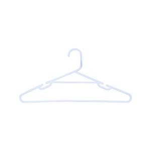 All Set White Plastic Tube Clothes Hangers - 10 Pack