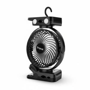 10000mAh Rechargeable USB Fan with LED Lights and 3 Speeds - Portable