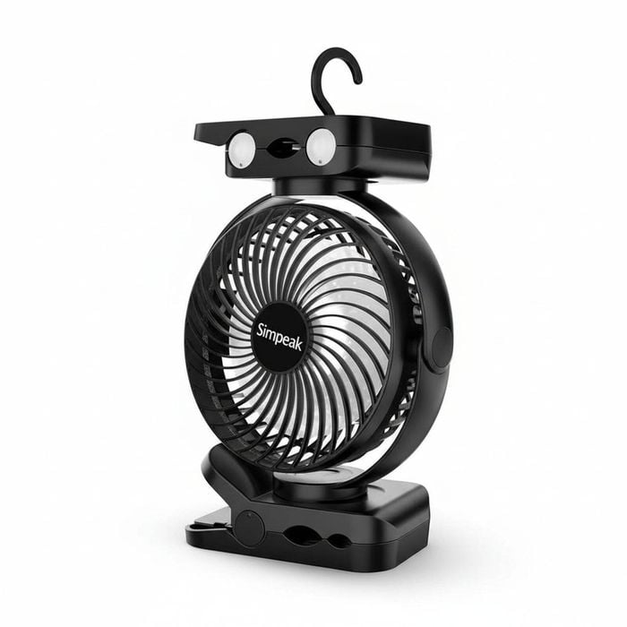 10000mAh Rechargeable USB Fan with LED Lights and 3 Speeds - Portable