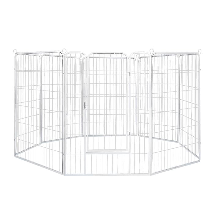 Pawz 48" Double Door Pet Crate With Divider White