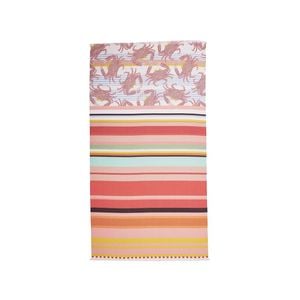 Oilily 100cm x 180cm Pink Crazy Crabs Printed Cotton Beach Towel