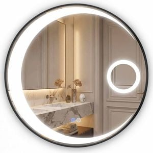 Costway 61cm Round Led Bathroom Wall Mirror Aluminum Vanity Sensor
