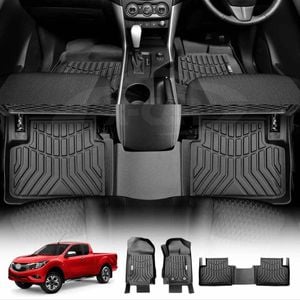 3D Floor Mats for Mazda BT-50 Dual Cab 2011-2020 Customized Heavy Duty All Weather Liners Door Sill