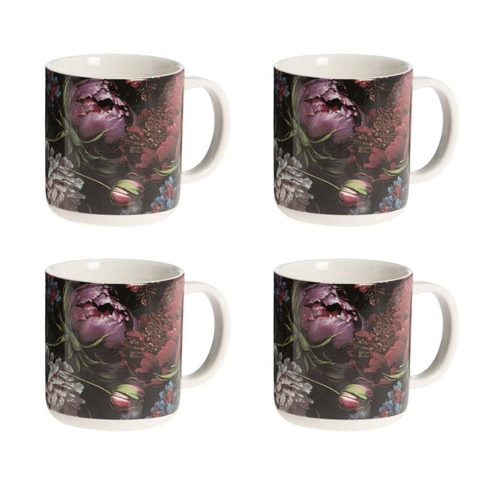 4PK Bramble Bay Vintage Floriade Bouquet Floral Print Mug 300ml