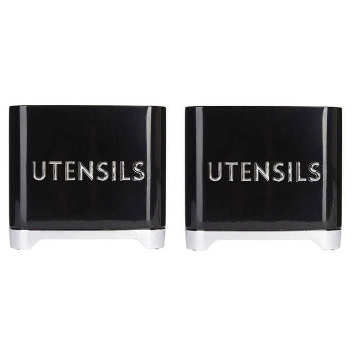 2PK Kitchen Craft Lovello Carbon Steel Utensil Tin Holder Kitchen Rack Black