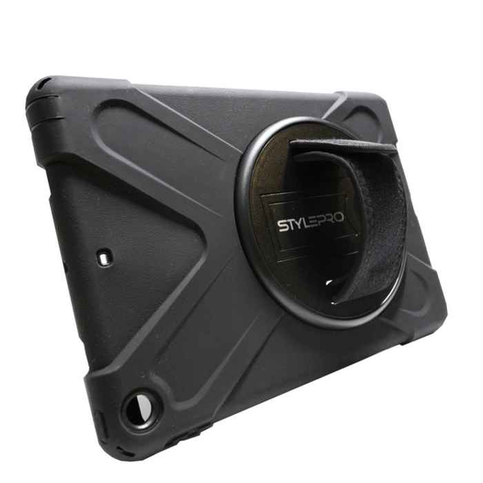 StylePro Shockproof iPad Case With Rotating Stand And Hand-strap For iPad 10th and 11th gen 10.9", Black