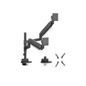 Brateck Super Heavy-duty Dual Monitor Arm 24–57" Pole-mounted – Black