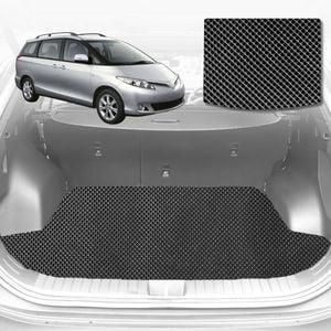 6D Diamond Car Boot Mat for Toyota Tarago (Estima) 8 Seater2006-2020-Cargo Mat-Black-Outback GT