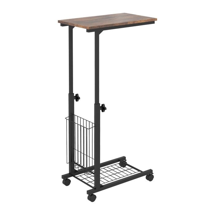 Costway Mobile Coffee Side Table C-shaped End Desk Coffee