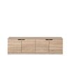 European Cabinetry Natural Oak Fluted Pull Black Bucharest TV Unit