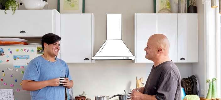 man in a kitchen