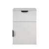 European Cabinetry Slim Pull Black Porto Bedside Table White