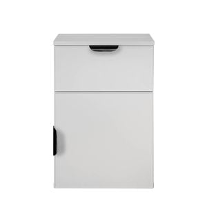 European Cabinetry Slim Pull Black Porto Bedside Table White