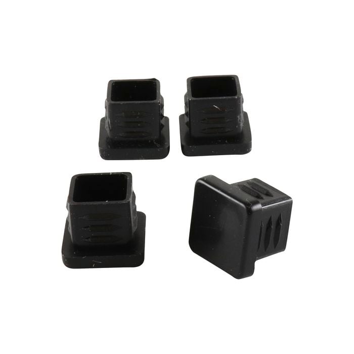 Surface Gard 16mm Black Square Internal Plastic Chair Tips - 4 Pack