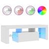 vidaXL TV Cabinet with LED Lights High Gloss White 120x35x40 cm Stand Rack