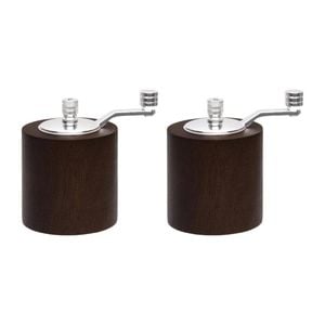 Olympia Salt And Pepper Mill Grinder Set Ceramic Mechanism Dark Wood 80mm Adjustable Kitchen Tableware